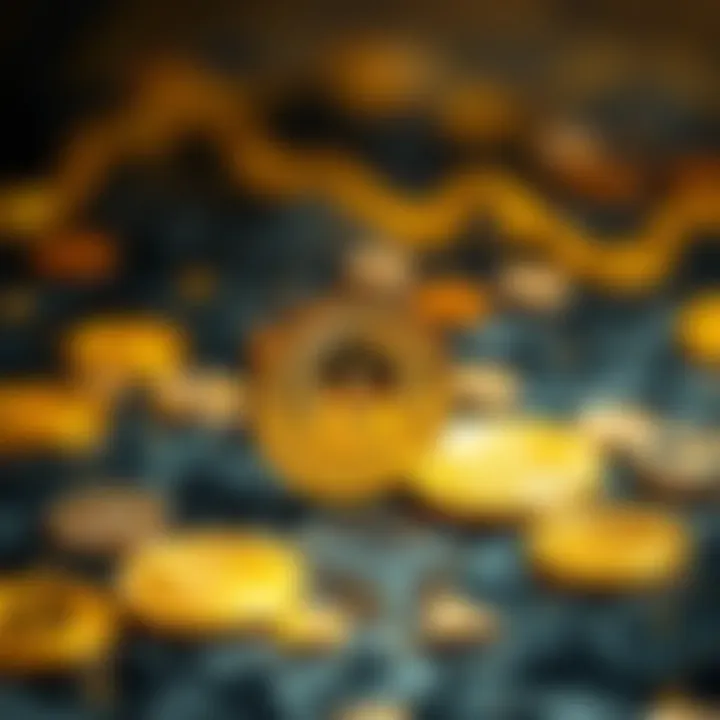 Visual representation of the correlation between gold coins and cryptocurrencies