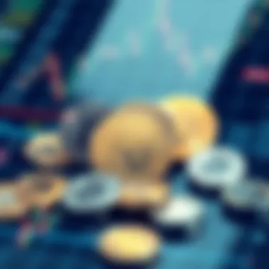 Cryptocurrency and Economic Indicators Cryptocurrency symbols amidst economic indicators