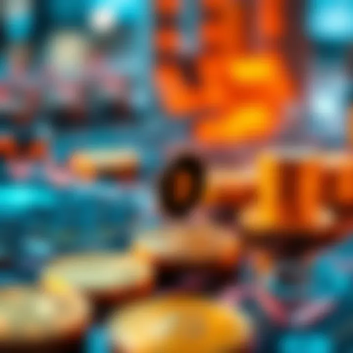 Conceptual representation of digital currency transactions