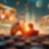 Visual representation of free-to-play-to-earn gaming mechanics