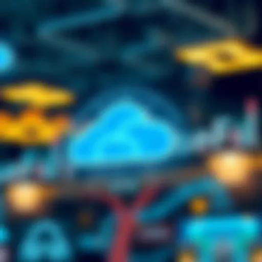 Conceptual illustration of cloud mining technology