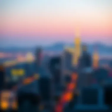 California skyline infused with digital art elements