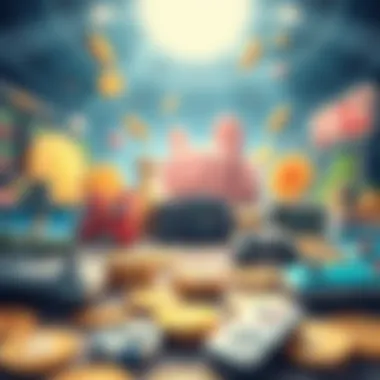 Diverse Mobile Games for Crypto Earnings An illustration showcasing various mobile games focused on earning cryptocurrency