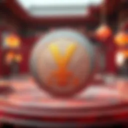 A futuristic representation of the digital yuan symbolizing China's cashless future