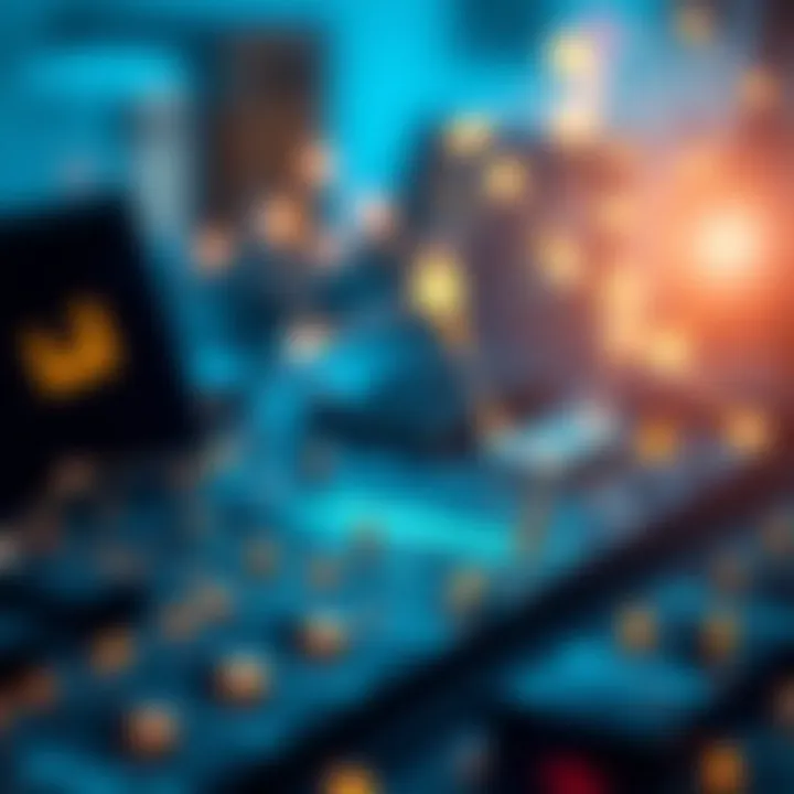 A graphic representation of blockchain technology and its applications