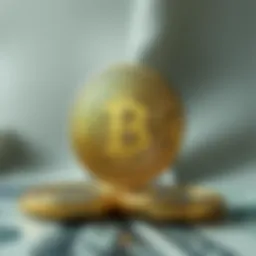 Symbolic representation of USD and cryptocurrency intertwined.