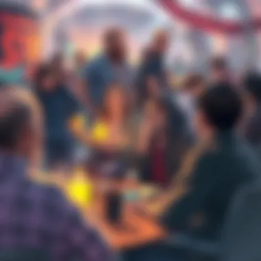 An engaging community interaction scene within Wolfgame