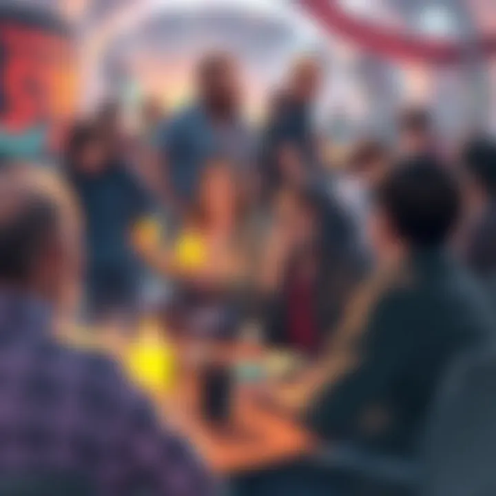 An engaging community interaction scene within Wolfgame