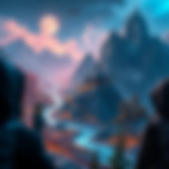 A digital landscape showcasing the intersection of gaming and cryptocurrency