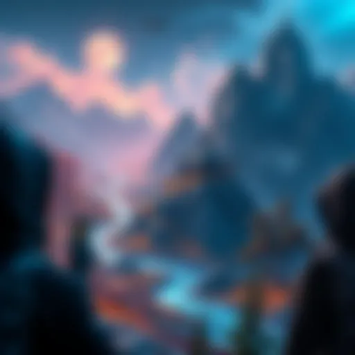 The Convergence of Gaming and Cryptocurrency in Wolfgame A digital landscape showcasing the intersection of gaming and cryptocurrency