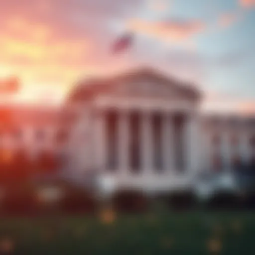 Federal Reserve building with financial graphs