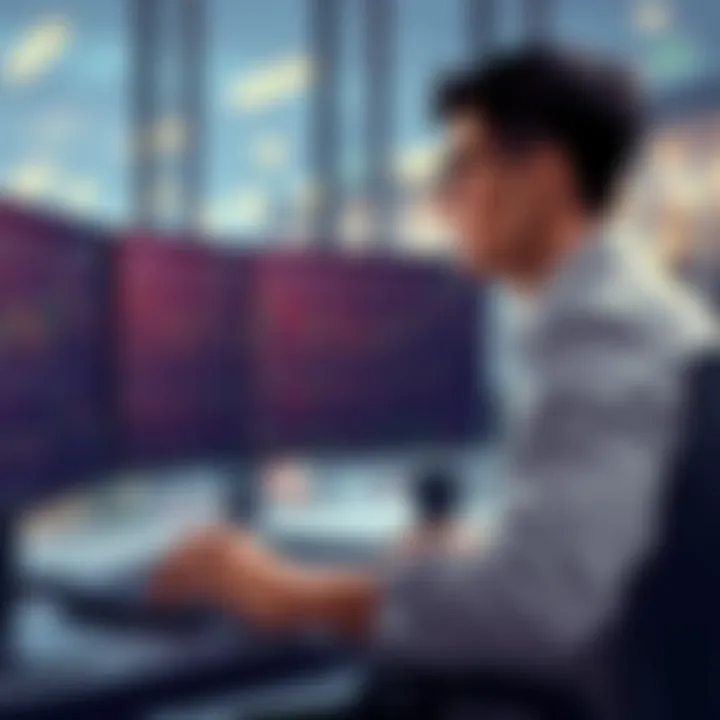 A user navigating the TradingView platform with multiple graphs