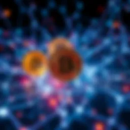 A futuristic representation of electronic currencies in digital networks