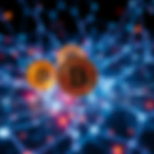 A futuristic representation of electronic currencies in digital networks