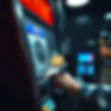 Cash withdrawal at an ATM with cryptocurrency