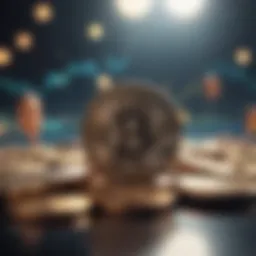 Conceptual illustration of long trading strategy in cryptocurrency